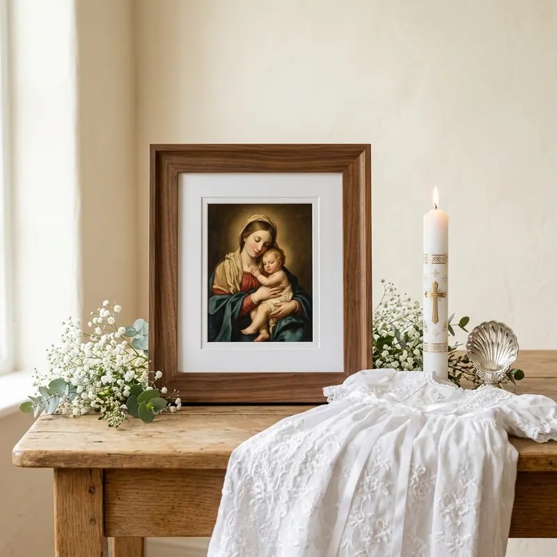 Cuadro religioso para bautizos